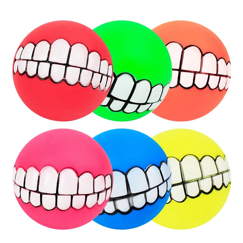 Pet Dog Ball Teeth Funny Trick Toy Silicone Toy for dogs Chew Squeaker Squeaky Dog Sound toys Pet puppy Toys interactive cat toy