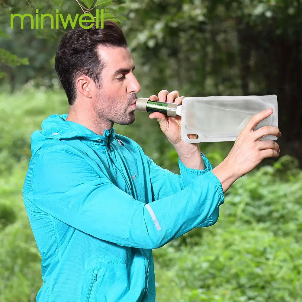 Miniwell Portable Camping Water Filter System with 2000 Liters Filtration Capacity