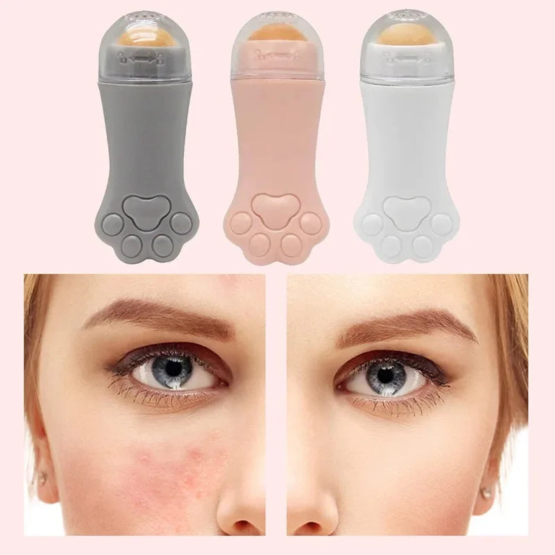 1pcs Face Oil Absorbing Roller Skin Care Tool Volcanic Stone Oil Absorber Washable Facial Oil Removing