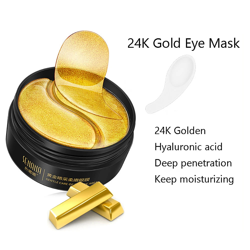 Eye Care Set Massage Eye Serum Collagen Eye Cream Firming Eye Mask 24K Gold Nicotinamide Face Serum Nourishing Skin Moisturizer