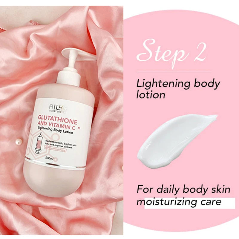 AILKE Skin Glowing Body Lotion, Moisturizing, Soft and Smooth Skin Cream, With Glutathion, Vitamin C,