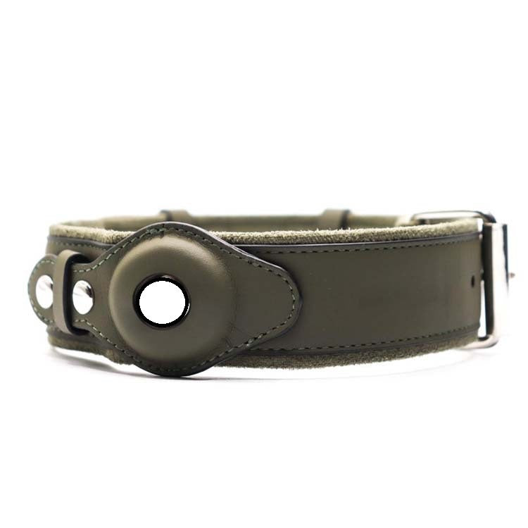 Location Tracker First Layer Leather Dog Pet Collar