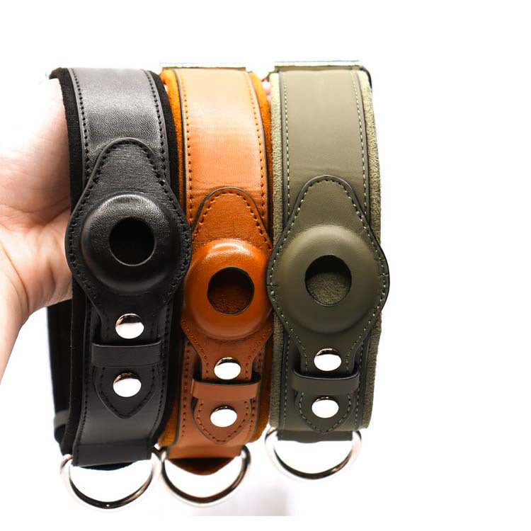 Location Tracker First Layer Leather Dog Pet Collar