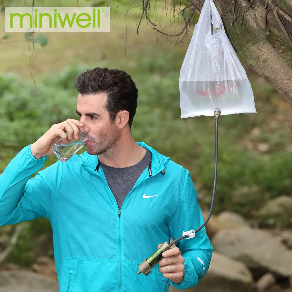 Miniwell Portable Camping Water Filter System with 2000 Liters Filtration Capacity