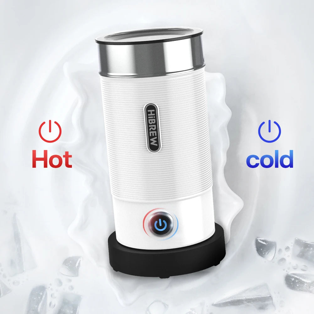 HiBREW Electric Milk Frother Frothing Foamer Chocolate Mixer Cold/Hot Latte Cappuccino fully automatic Milk Warmer Cool M1A