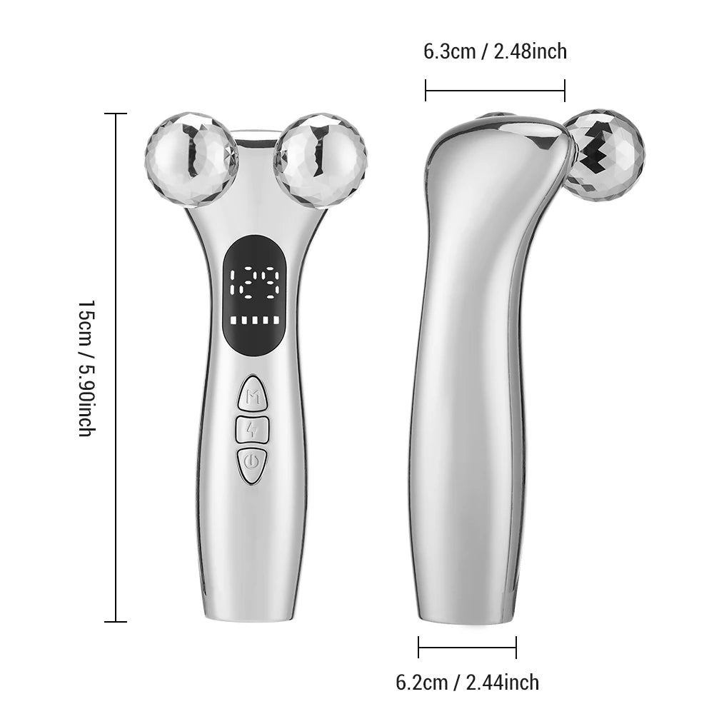 EMS Pulse Face Roller Massager Chin Reducer Microcurrent V-line Face Lift Machine Vibration Electric Facial Massager