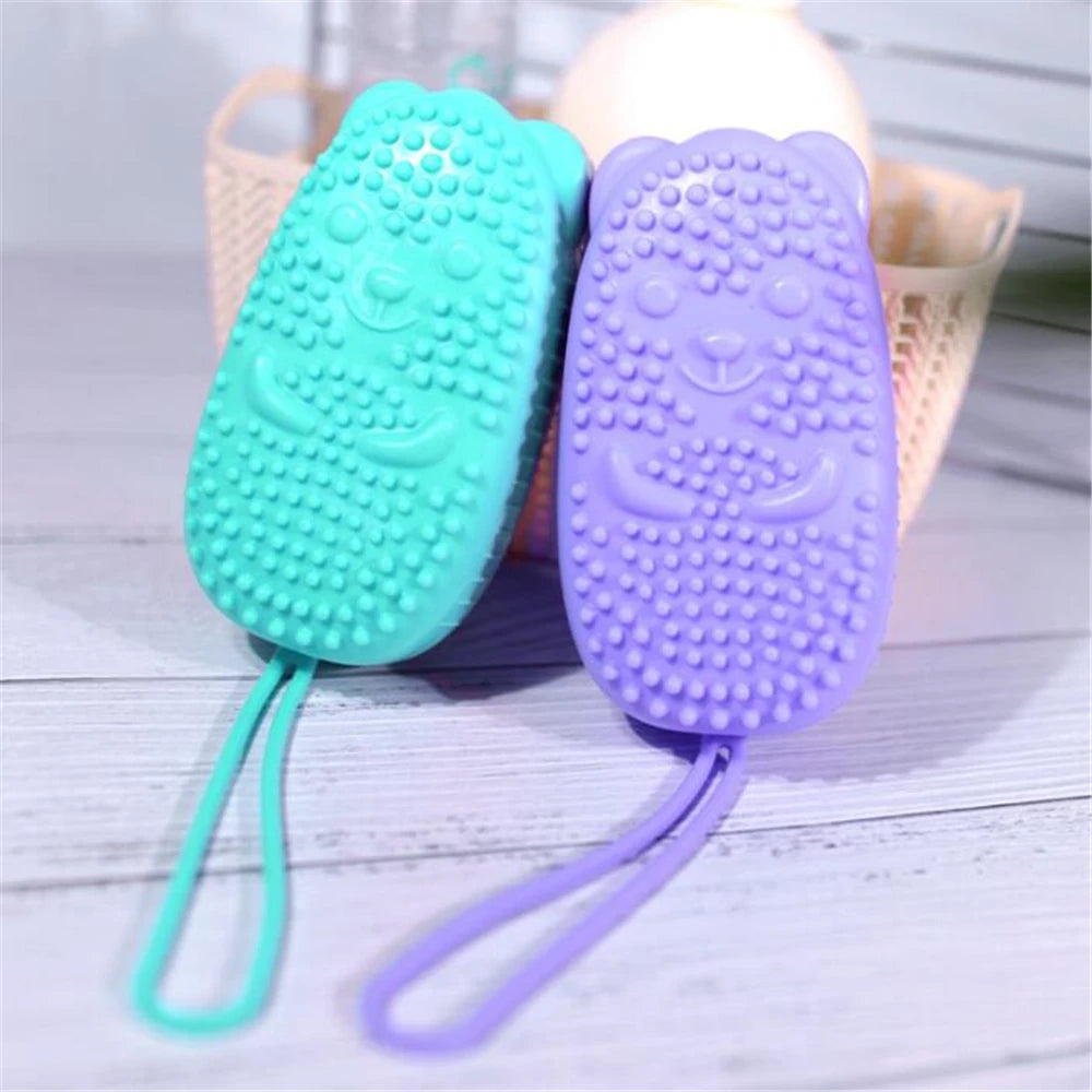 1pc Silicone Body Scrubber Bath Exfoliating Scrub Sponge